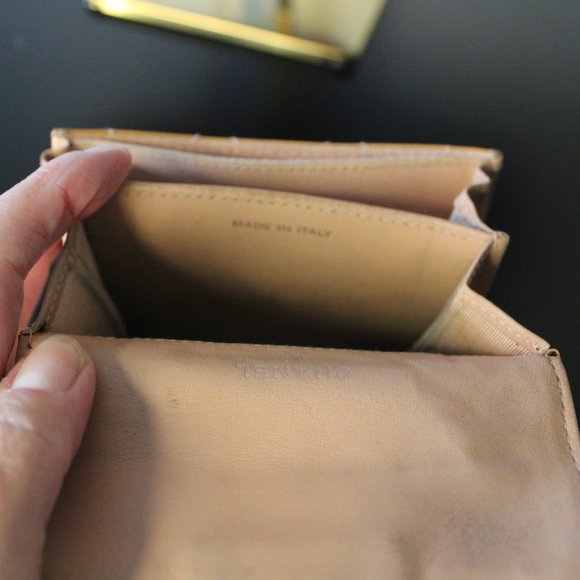 💗Chanel Authentic Classic Small Flap Wallet Lambskin Patten Leather CC Logo - Picture 10 of 13